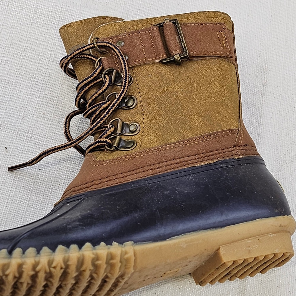 JBU by Jambu Windsor Waterproof Duck Boots Brown Navy Faux Fur Lined Womens‎ 6M - Picture 8 of 9